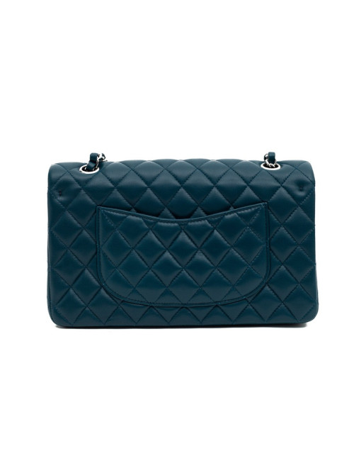 Sac CHANEL bleu canard Cuir d'agneau lisse