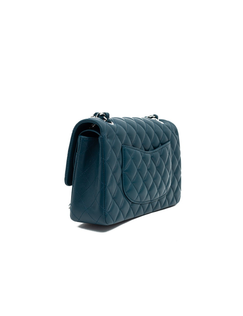 Sac CHANEL bleu canard Cuir d'agneau lisse