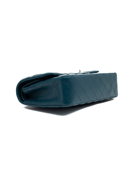 Sac CHANEL Classique bleu canard cuir d'agneau lisse