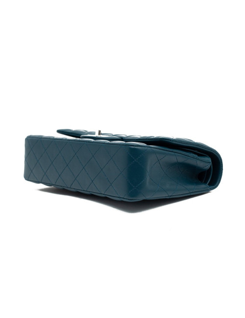 Sac CHANEL bleu canard Cuir d'agneau lisse