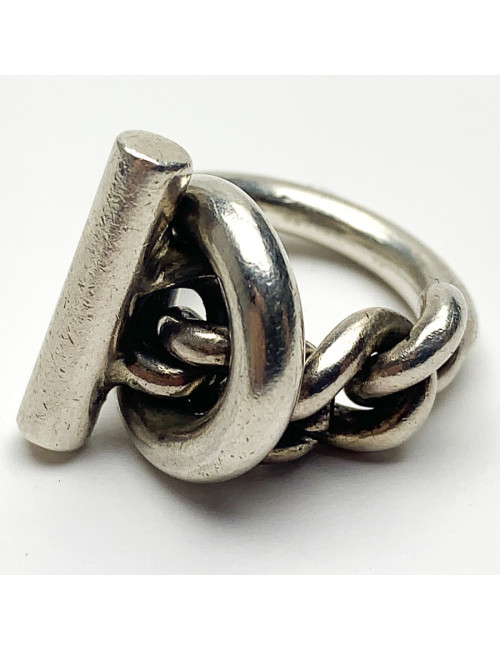 Bague Croisette HERMES  T. Argent 