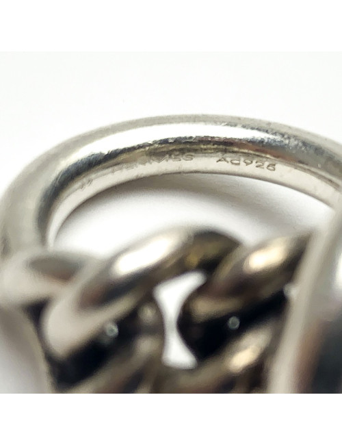 Bague Croisette HERMES  T. Argent 