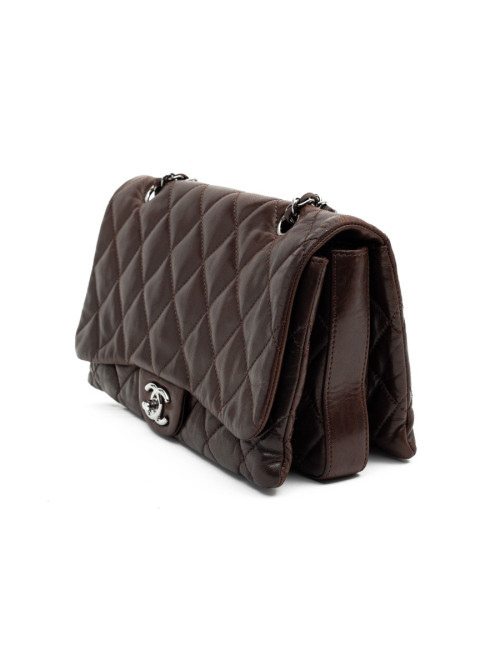 CHANEL sac cuir d'agneaju marron