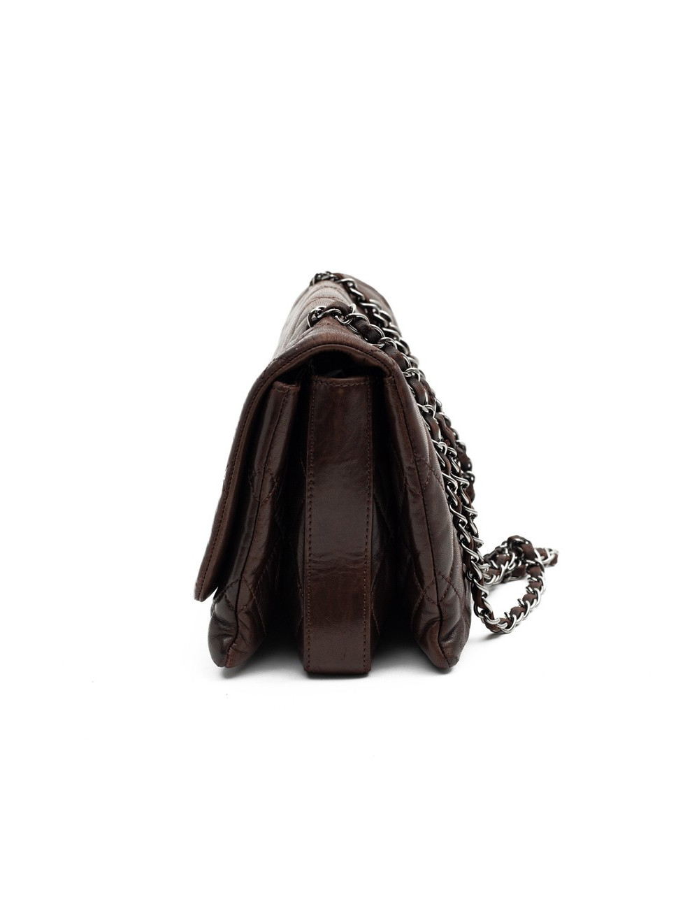 CHANEL sac cuir d'agneaju marron