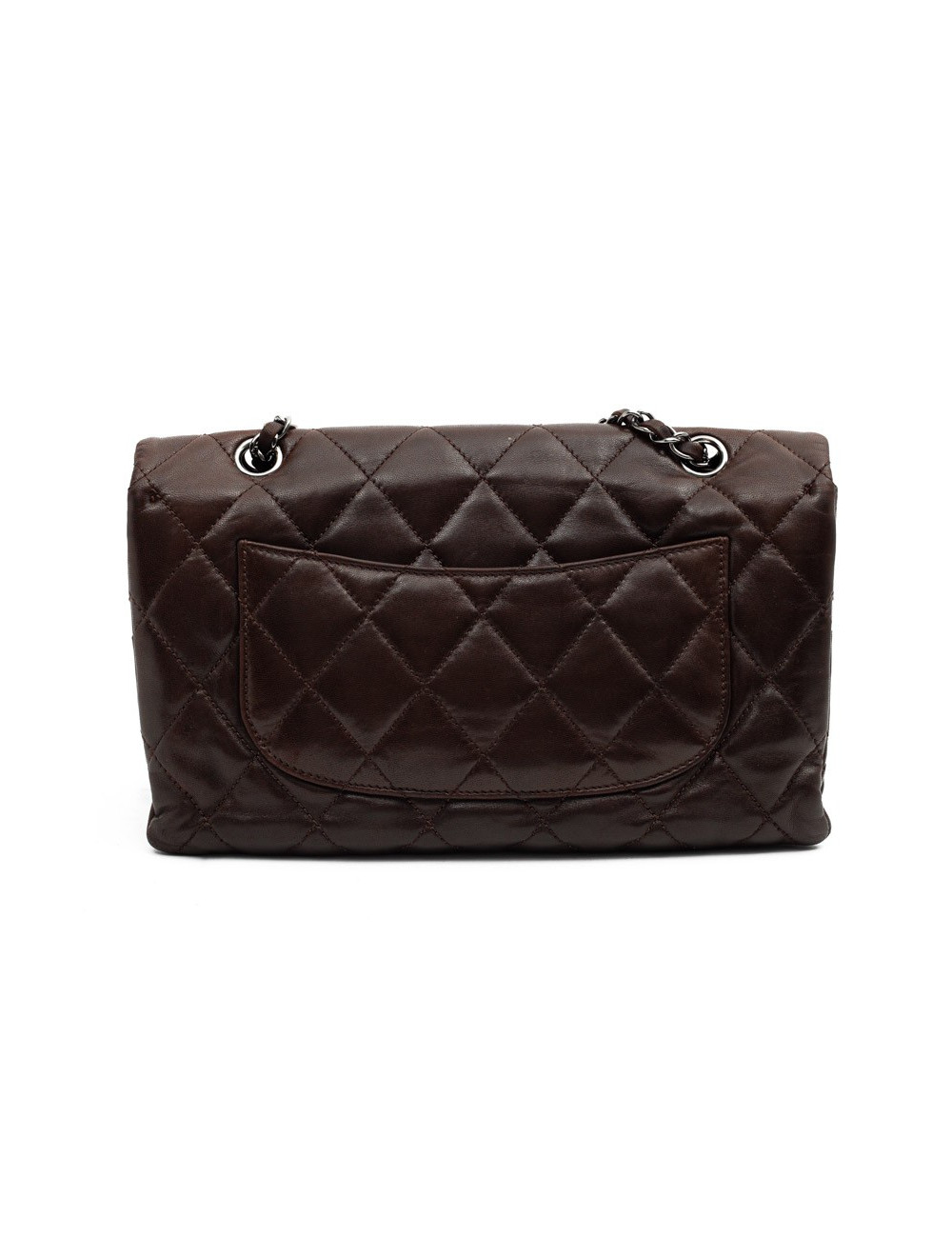 CHANEL sac cuir d'agneaju marron