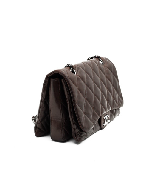 CHANEL sac cuir d'agneaju marron