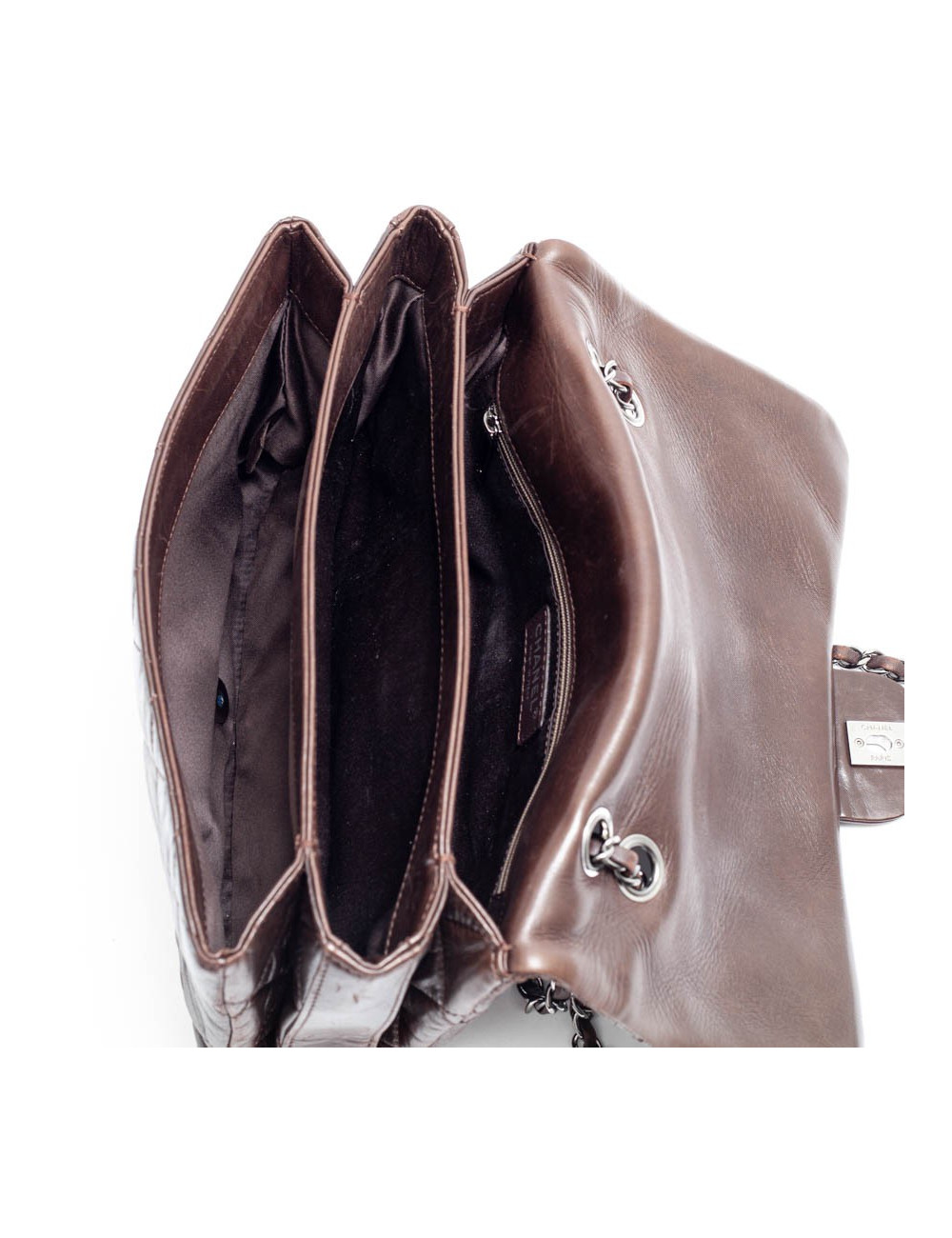 CHANEL sac cuir d'agneaju marron