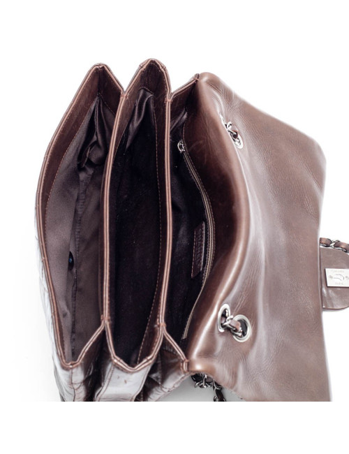 CHANEL sac cuir d'agneaju marron