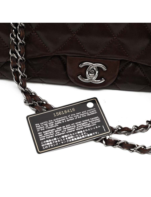 CHANEL sac cuir d'agneaju marron