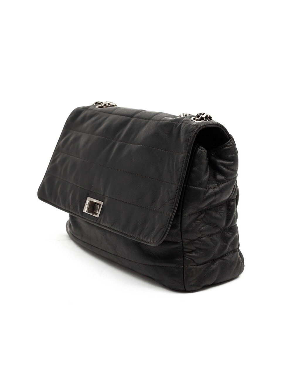 CHANEL sac en cuir souple noir