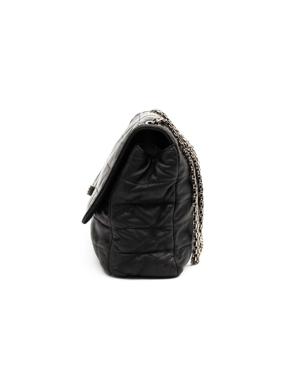 CHANEL sac en cuir souple noir