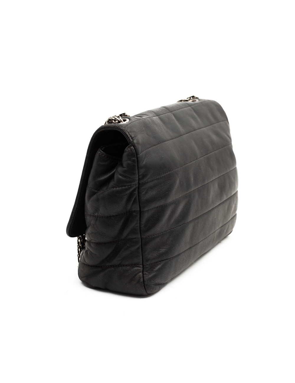 CHANEL sac en cuir souple noir