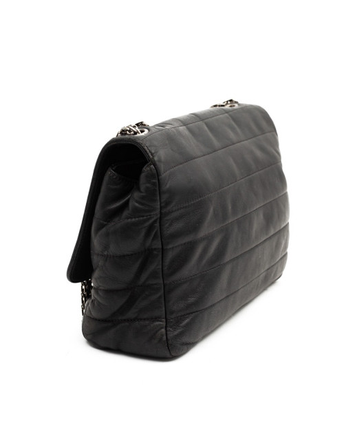 CHANEL sac en cuir souple noir