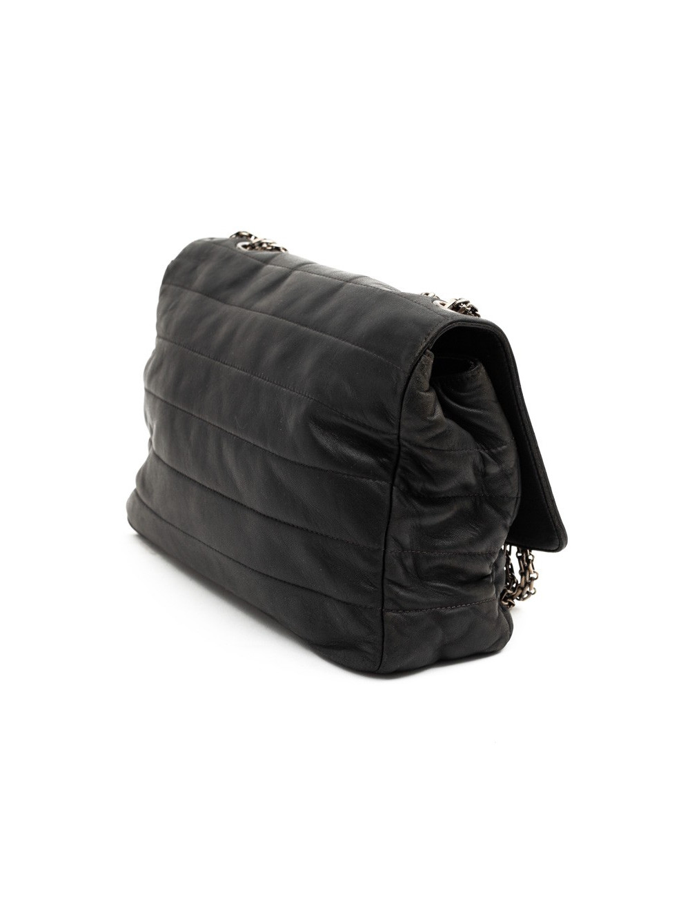 CHANEL sac en cuir souple noir