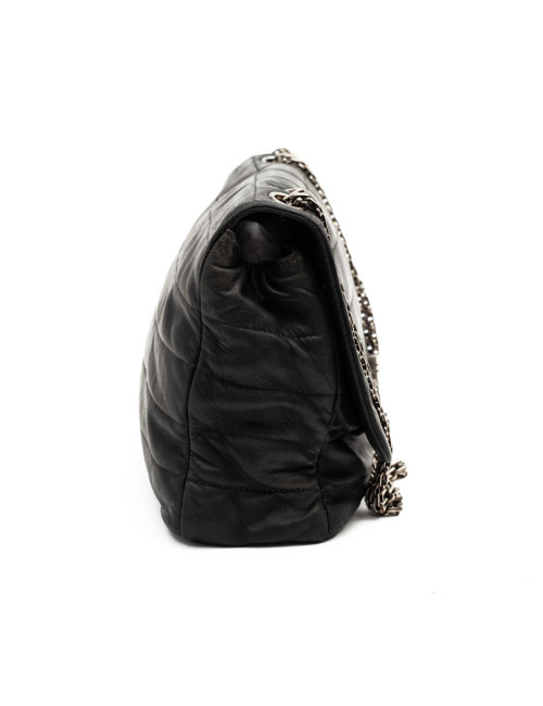 CHANEL sac en cuir souple noir