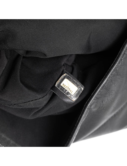 CHANEL sac en cuir souple noir