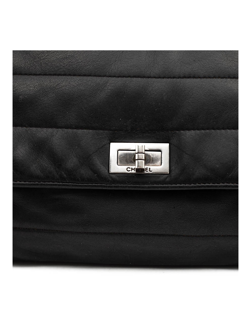 CHANEL sac en cuir souple noir