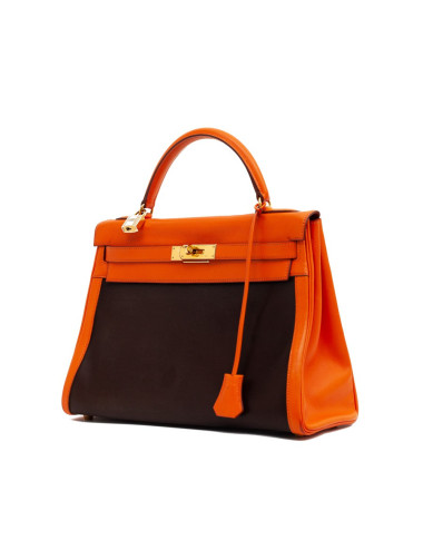 Kelly 32 HERMES toile amazonia et swift orange 2