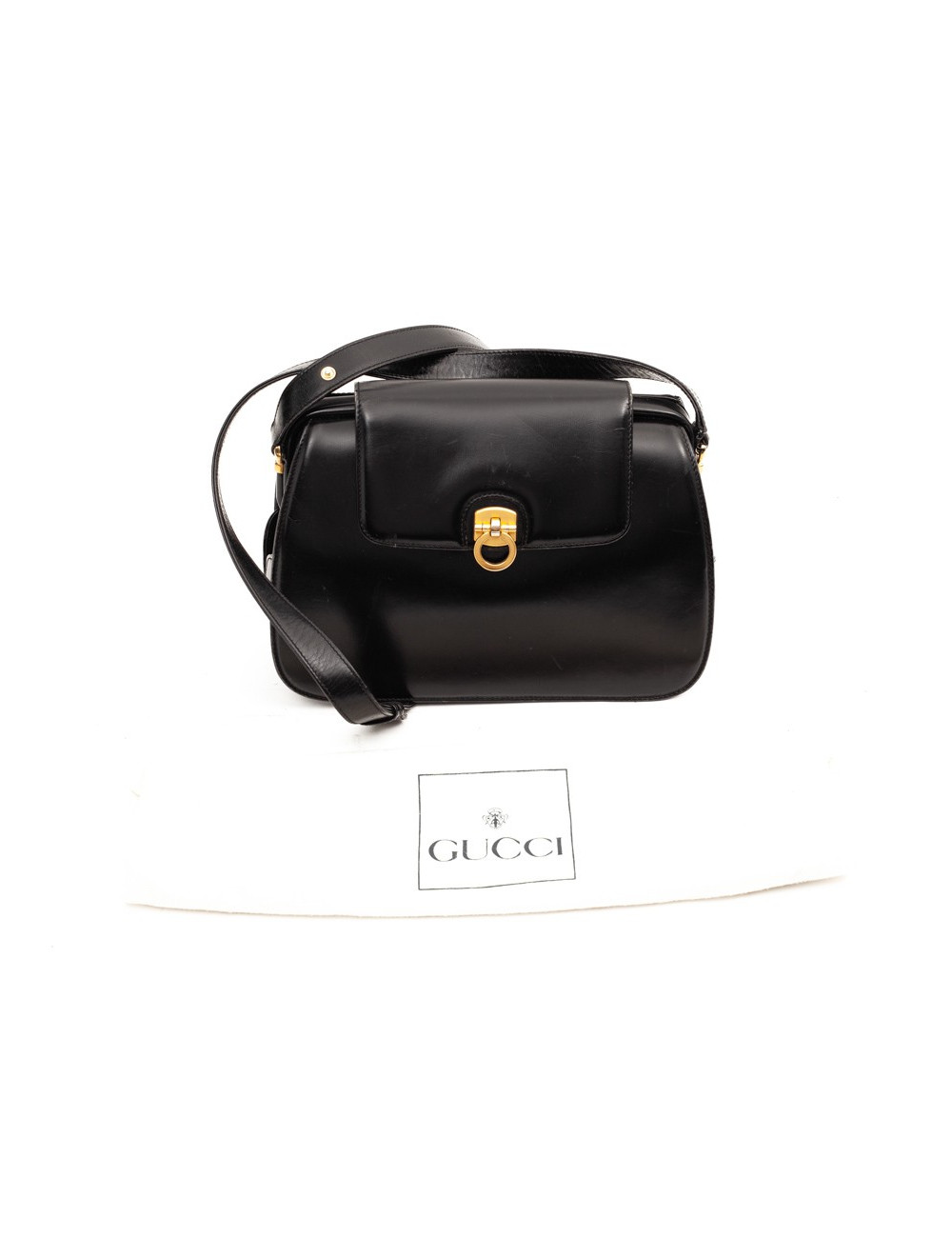 Sac GUCCI cuir noir vintage