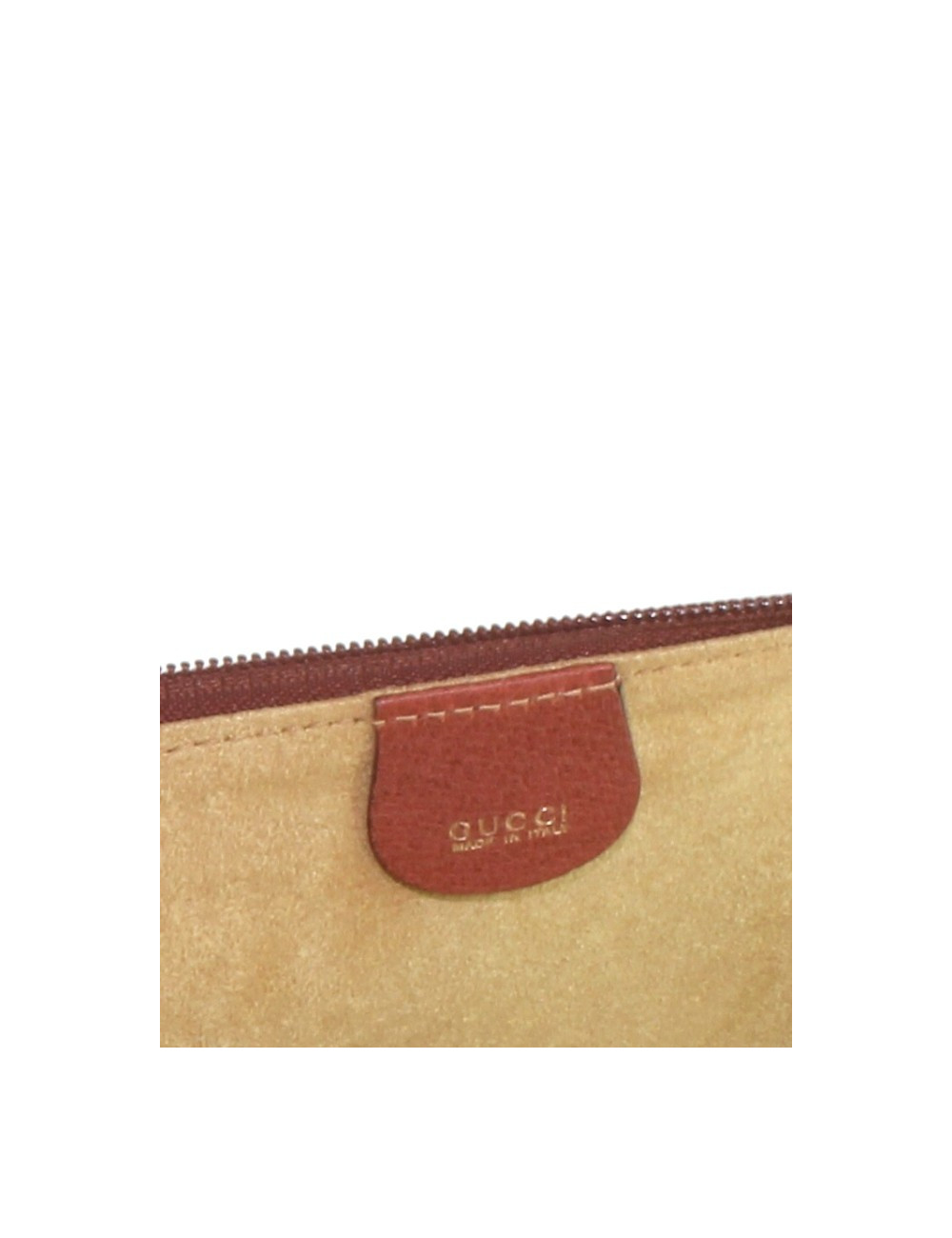 Porte-documents GUCCI en cuir grainé marron à zip