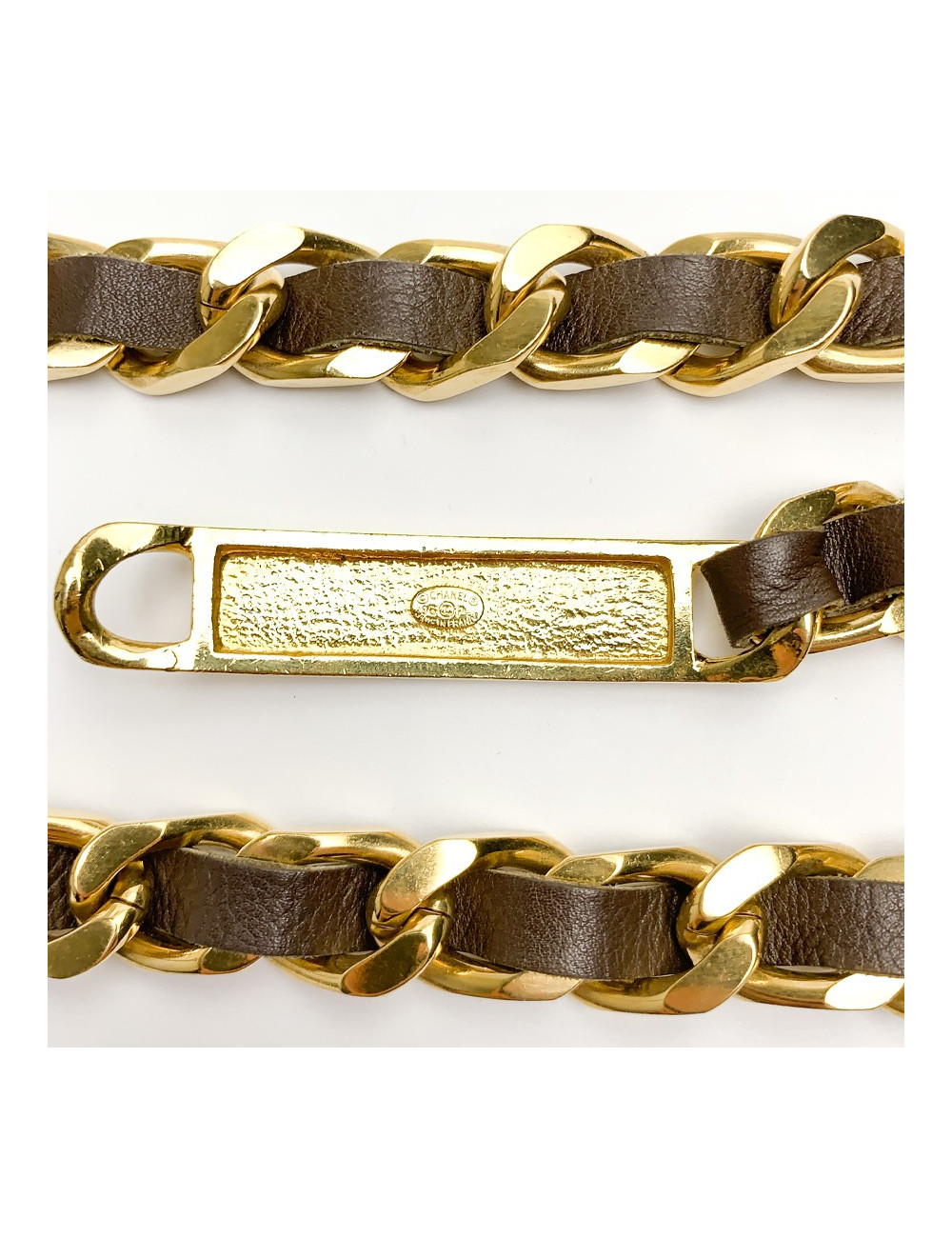 Chanel brown leather belt 