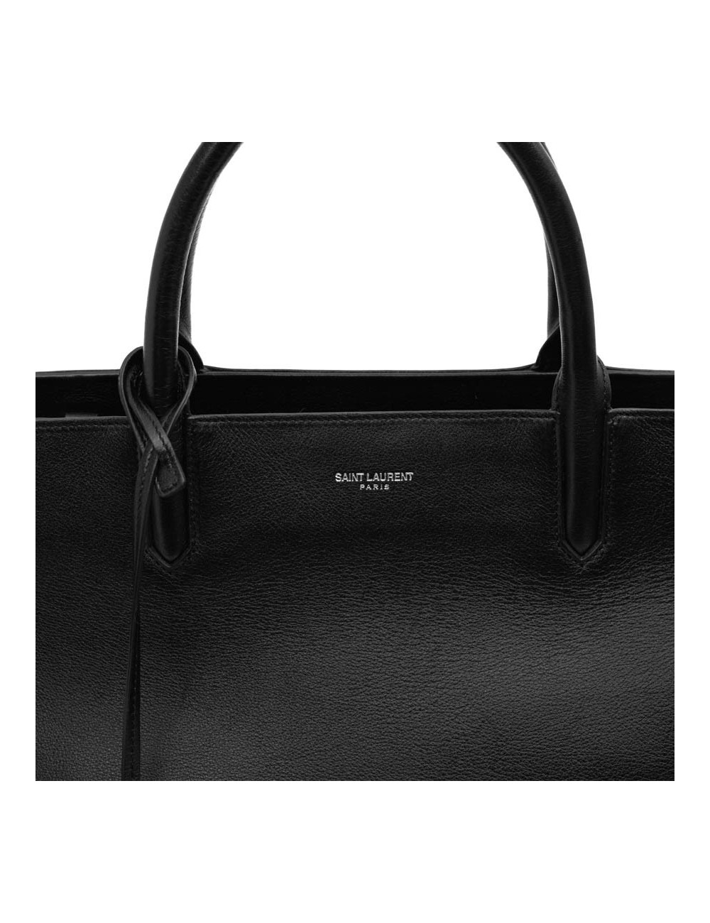 YSL sac à franges cuir lisse noir