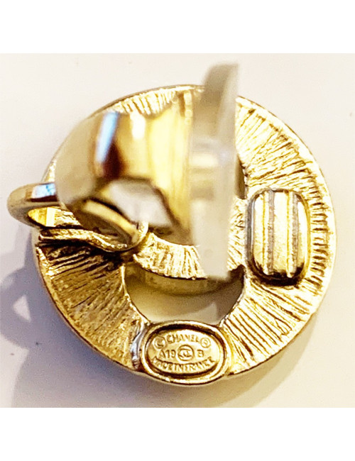 Boucles d'oreille CHANEL Cips CC strass