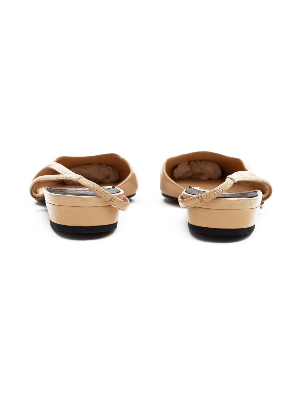 Sandales plates CHANEL bicolores beige et noir