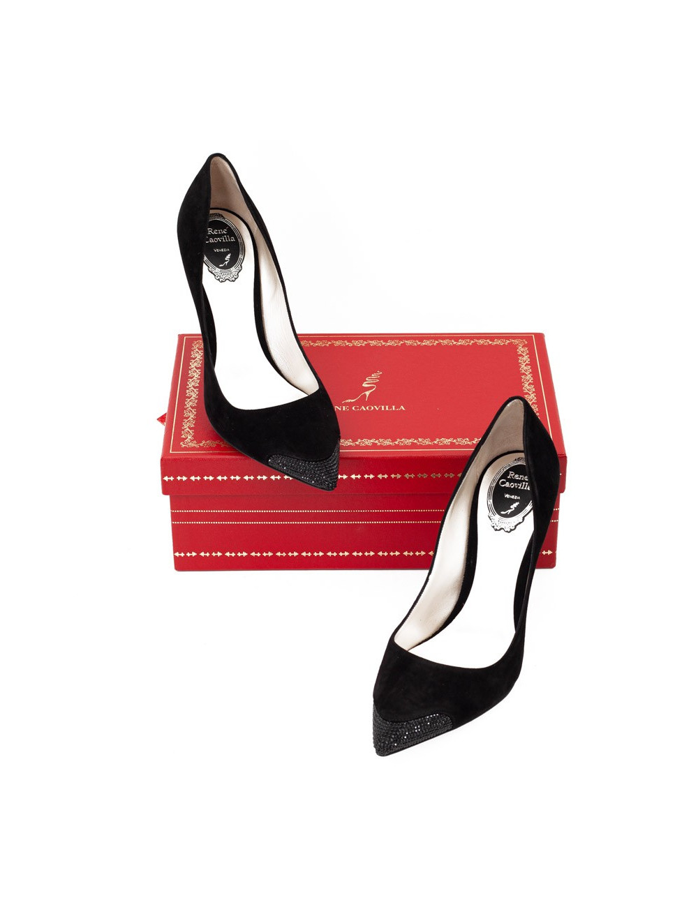 Escarpins RENE CAOVILLA T 40 daim et strass