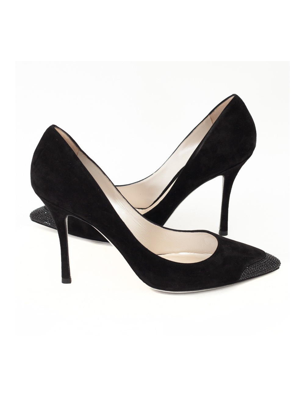 Escarpins RENE CAOVILLA T 40 daim et strass