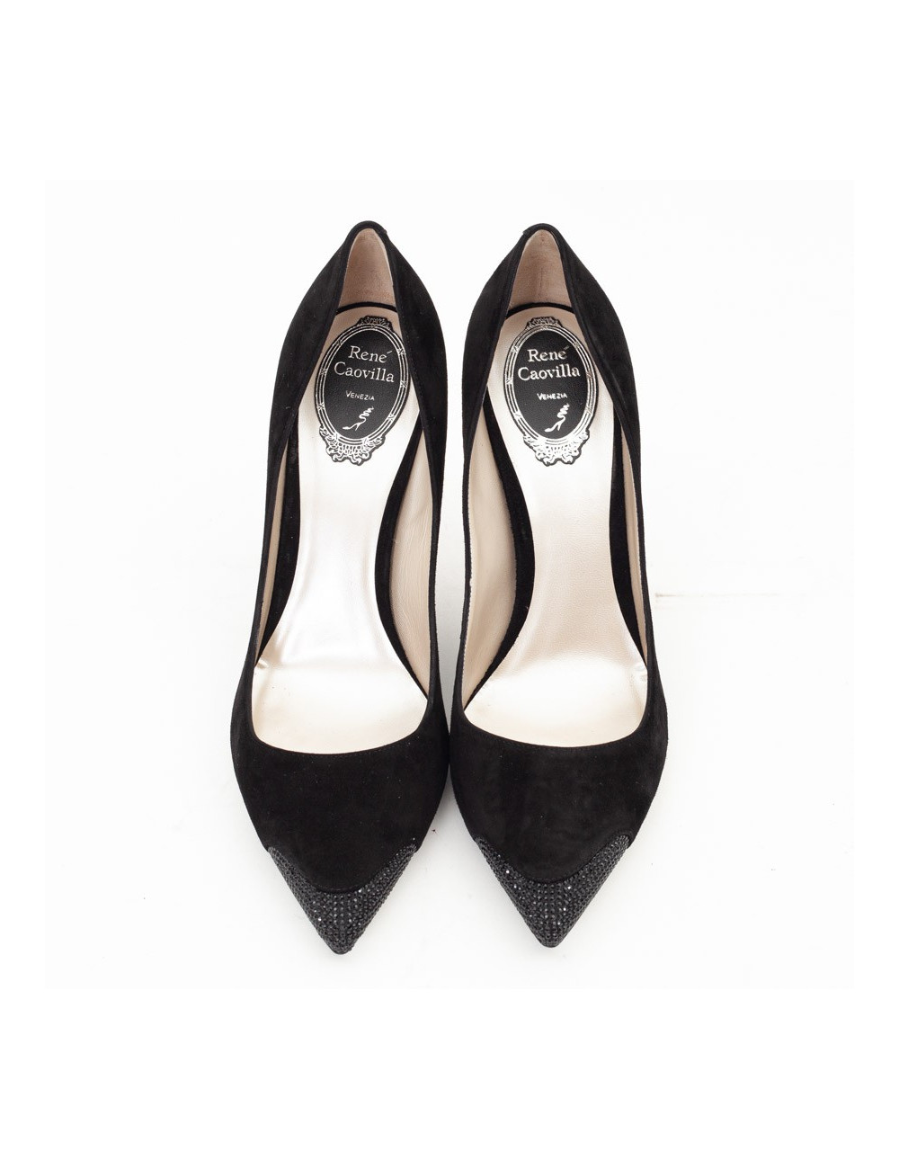 Escarpins RENE CAOVILLA T 40 daim et strass