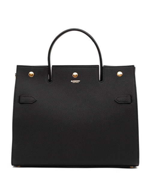 Sac Title BURBERRY TM cuir grainé noir