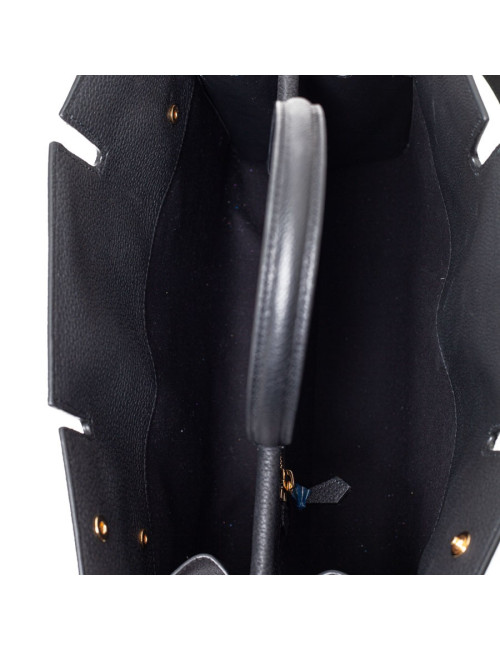 Sac Title BERBERRY TM cuir noir