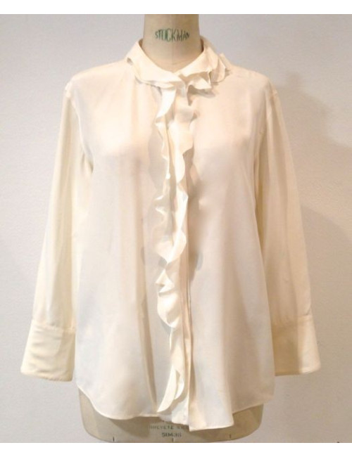 Chemisier CHANEL en soie écru T 