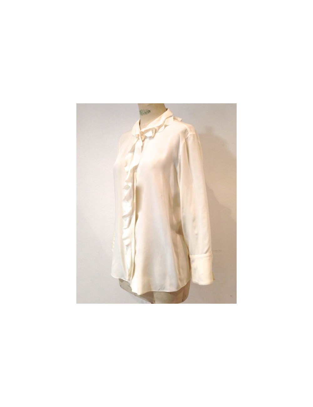Chemisier CHANEL en soie écru T 