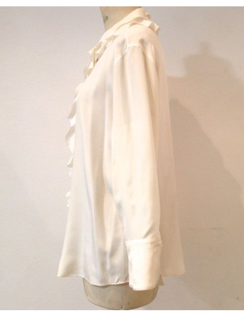 Chemisier CHANEL en soie écru T 