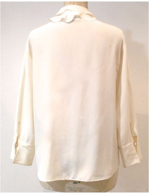 Chemisier CHANEL en soie écru T 