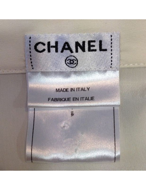 Chemisier CHANEL en soie écru T 