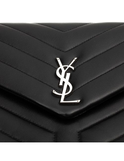 Pochette Loulou YSL cuir noir