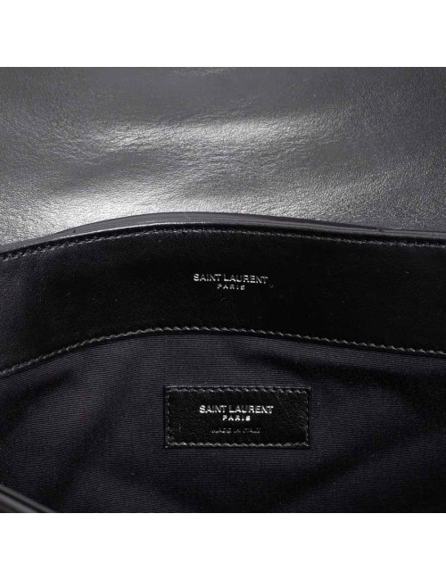 Pochette Loulou YSL cuir noir
