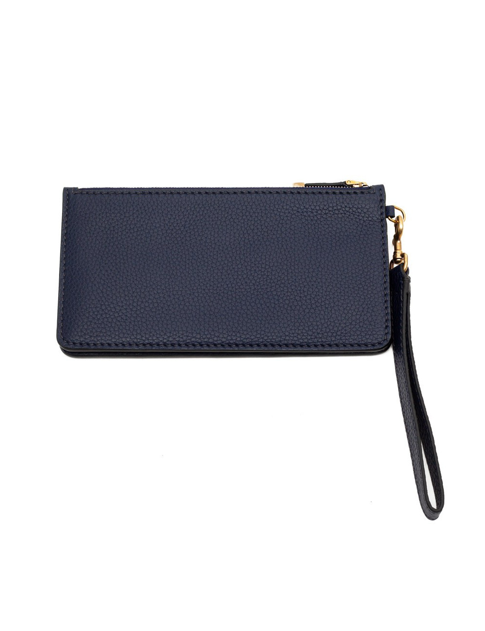 Pochette DIOR cuir grainé bleu indigo