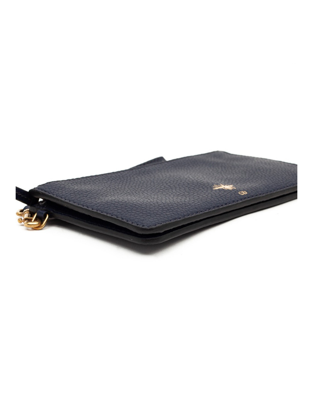Pochette DIOR cuir grainé bleu
