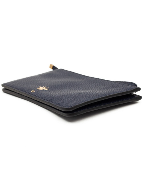 Pochette DIOR cuir grainé bleu