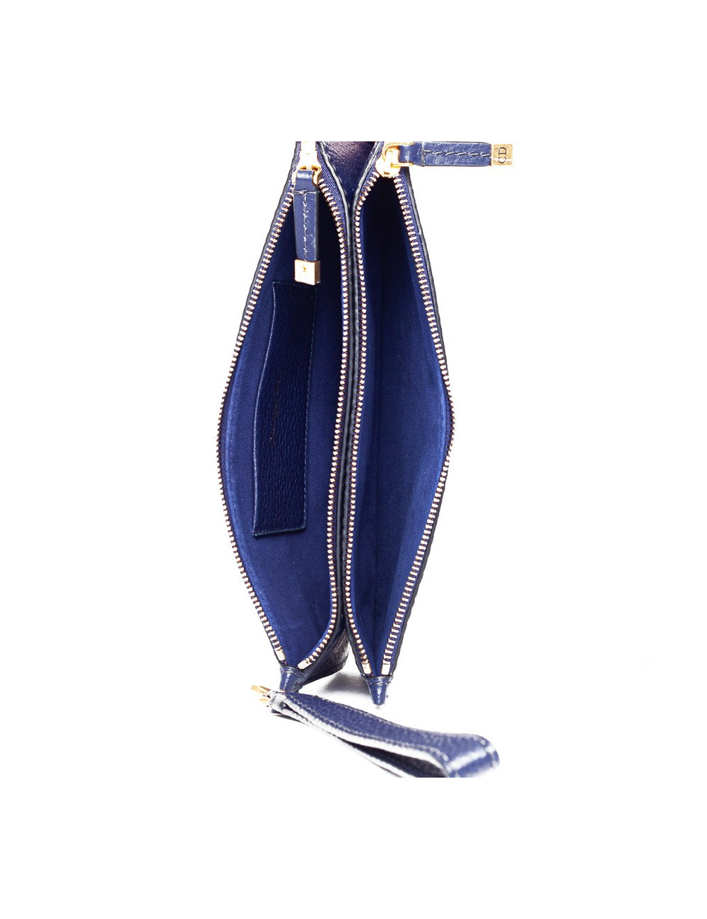 Pochette DIOR cuir grainé bleu