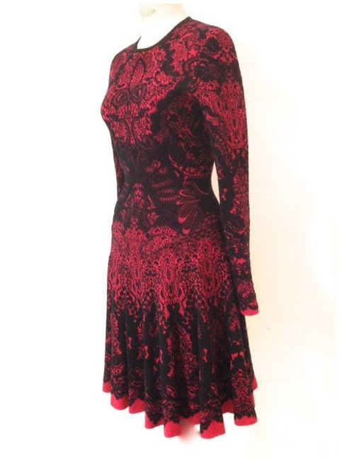 Robe ALEXANDER MCQUEEN rouge et noire T 