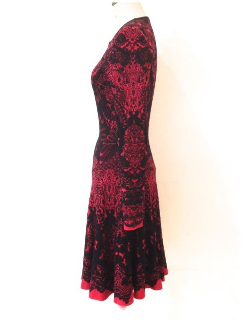 Robe ALEXANDER MCQUEEN rouge et noire T 