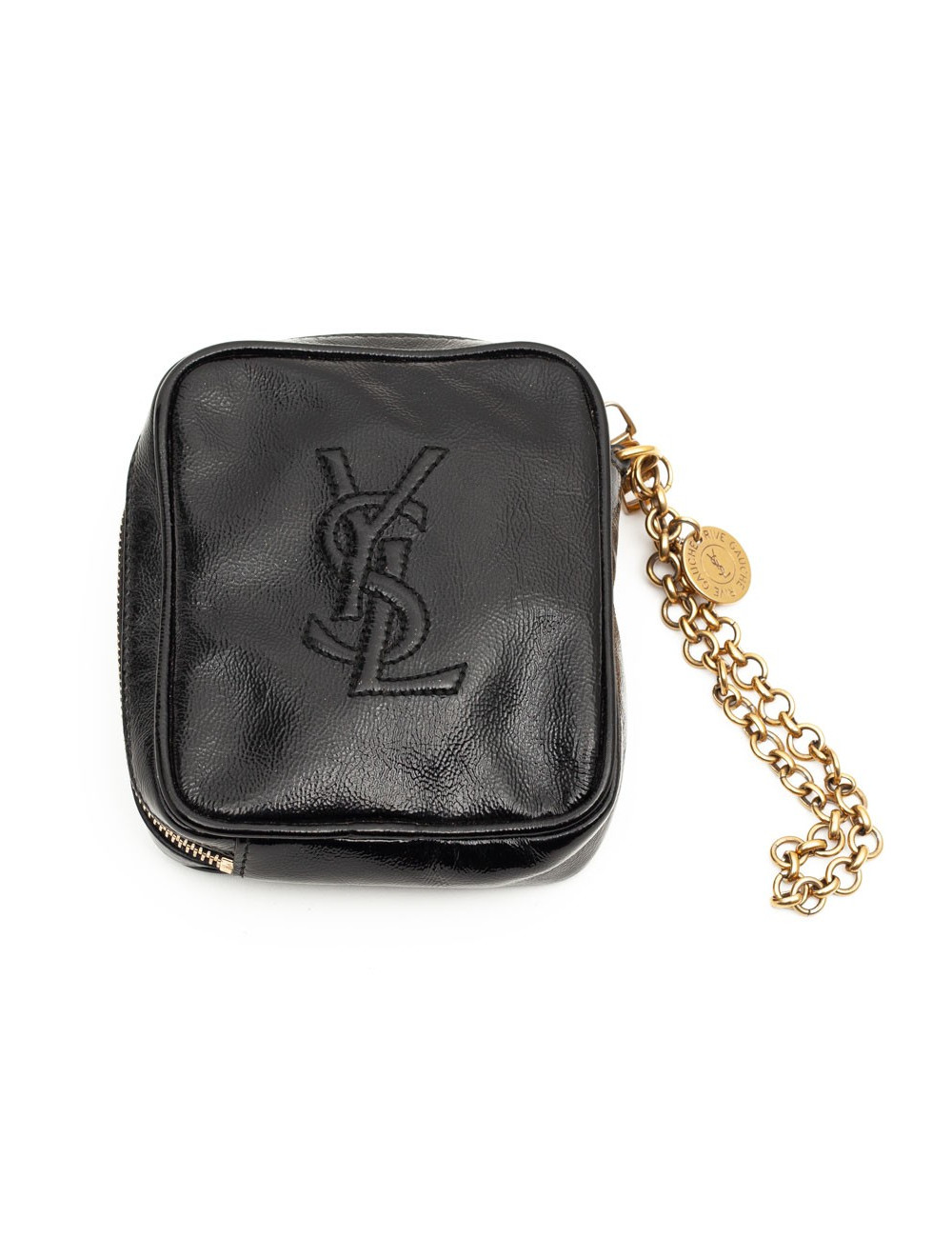 YSL Mini pochette SAINT LAURENT cuir verni noir