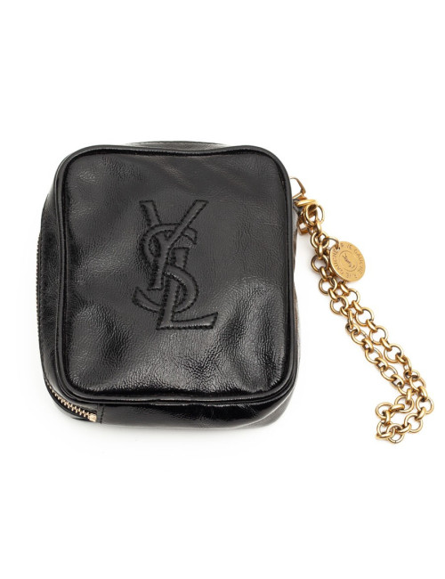YSL Mini pochette SAINT LAURENT cuir verni noir