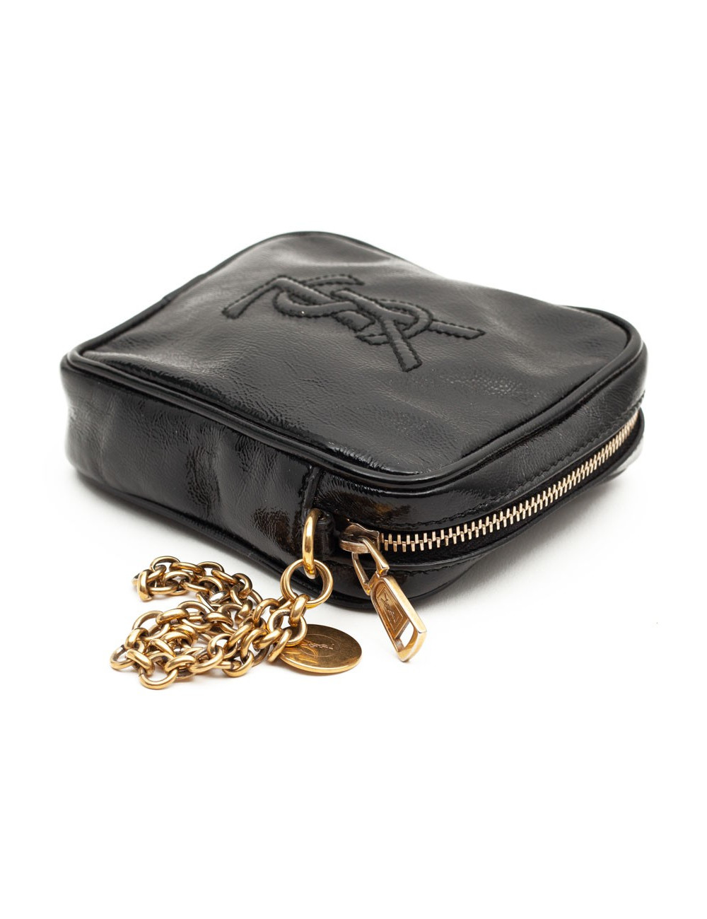 YSL Mini sac SAINT LAURENT cuir verni noir