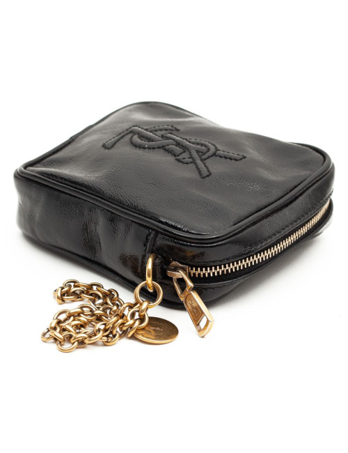 YSL Mini pochette SAINT LAURENT cuir verni noir